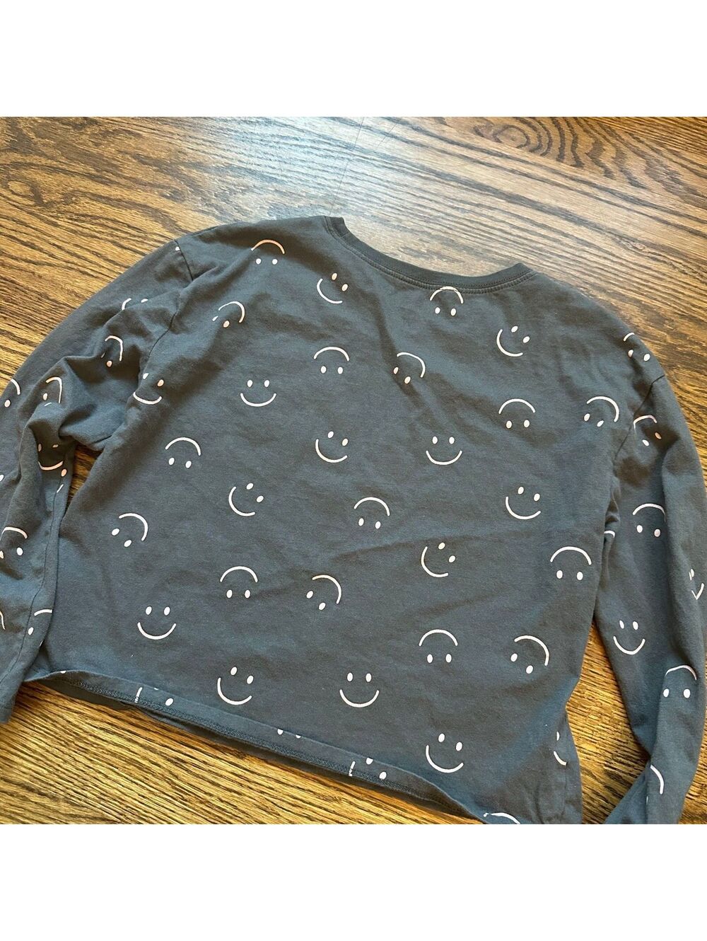 Carter's Girls Gray Smiley Print Long Sleeve Tee L (10-12)